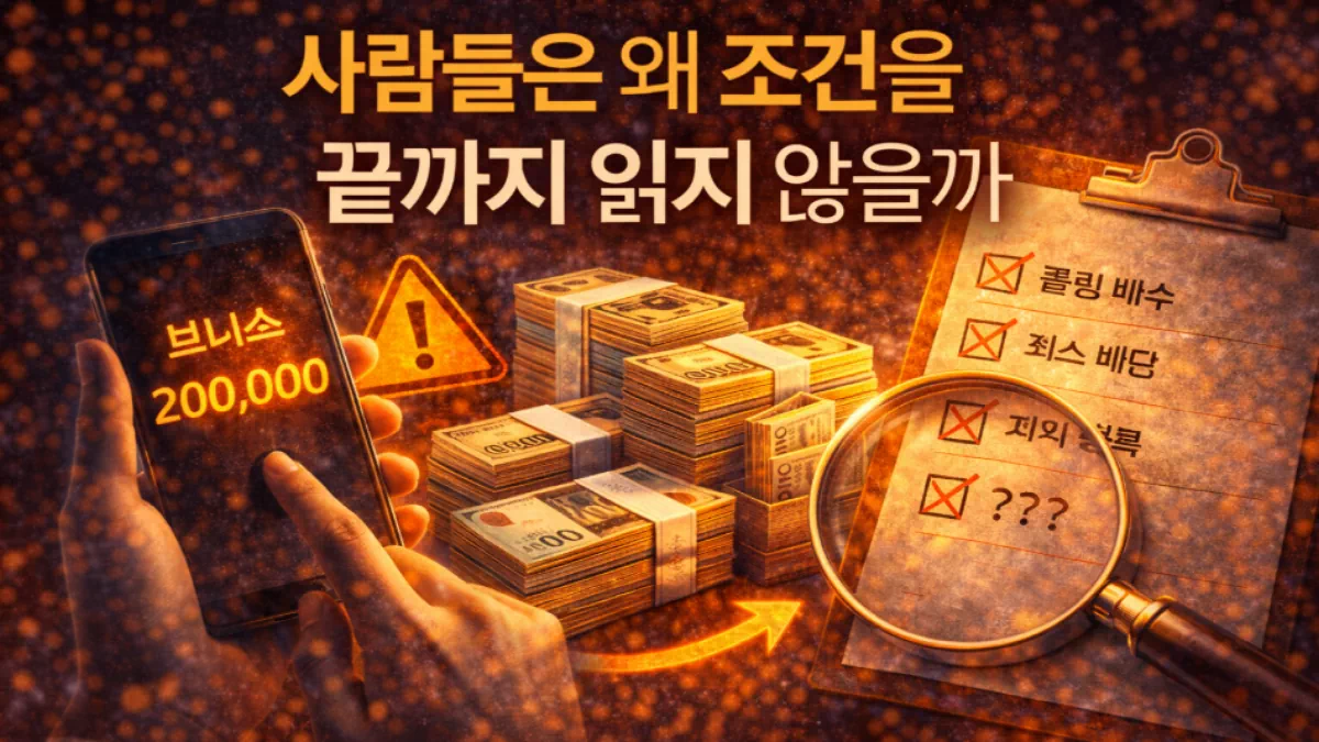 사람들은 왜 조건을 끝까지 읽지 않을까? - 안전한 꽁머니사이트 정보 0 사람들은 왜 조건을 끝까지 읽지 않을까? - 안전한 꽁머니사이트 정보 0