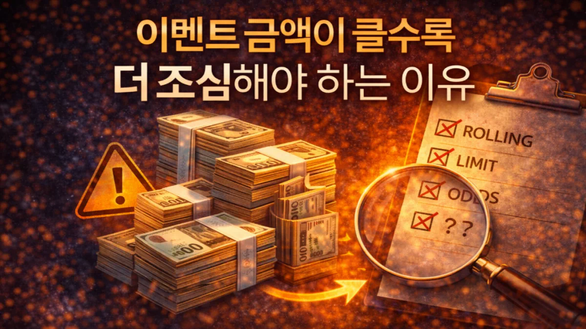 이벤트 금액이 클수록 더 조심해야 하는 이유 - 안전한 꽁머니사이트 정보 0 이벤트 금액이 클수록 더 조심해야 하는 이유 - 안전한 꽁머니사이트 정보 0