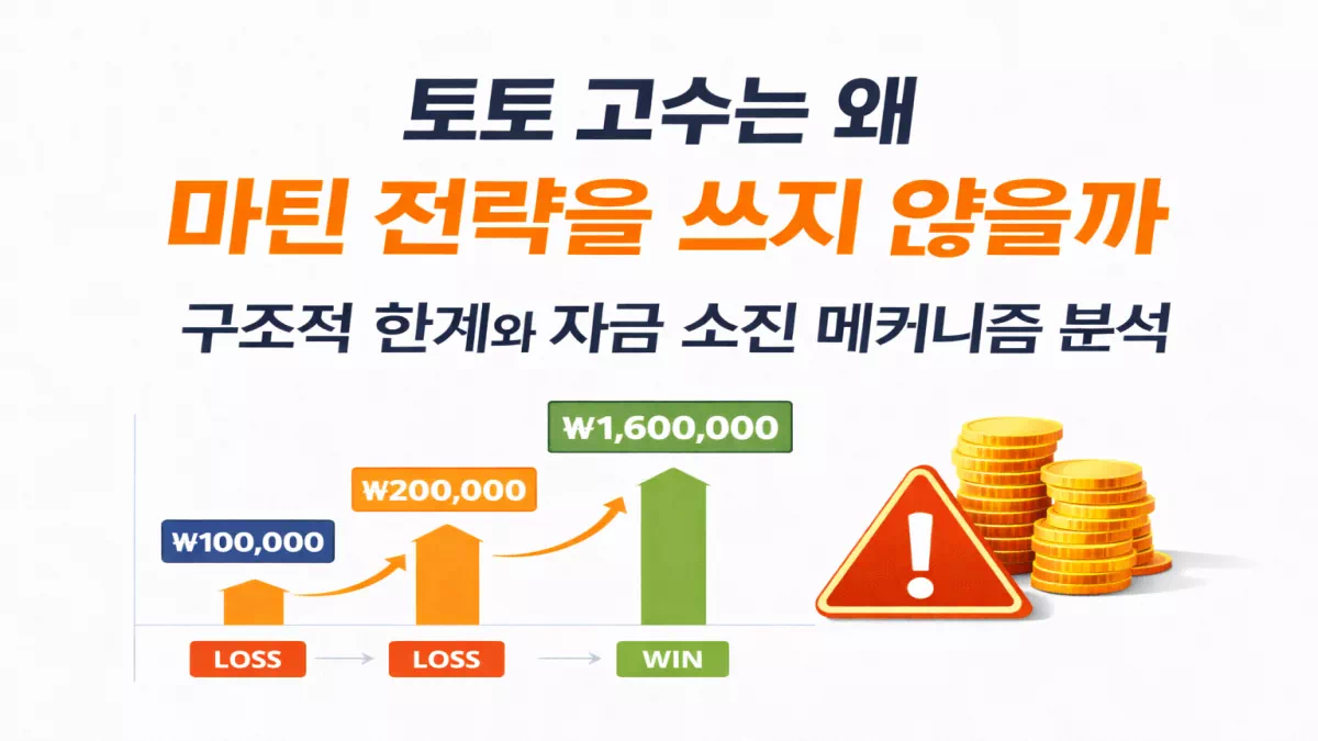 토토 고수는 왜 마틴 전략을 쓰지 않을까 구조적 한계와 자금 소진 메커니즘 분석 - 실전 배팅 가이드 및 분석 자료 0 토토 고수는 왜 마틴 전략을 쓰지 않을까 구조적 한계와 자금 소진 메커니즘 분석 - 실전 배팅 가이드 및 분석 자료 0